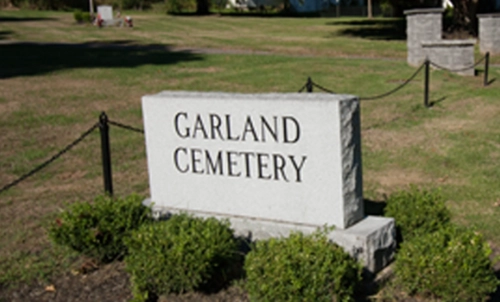 Garland Cemetery Stone Marker near the Entrance